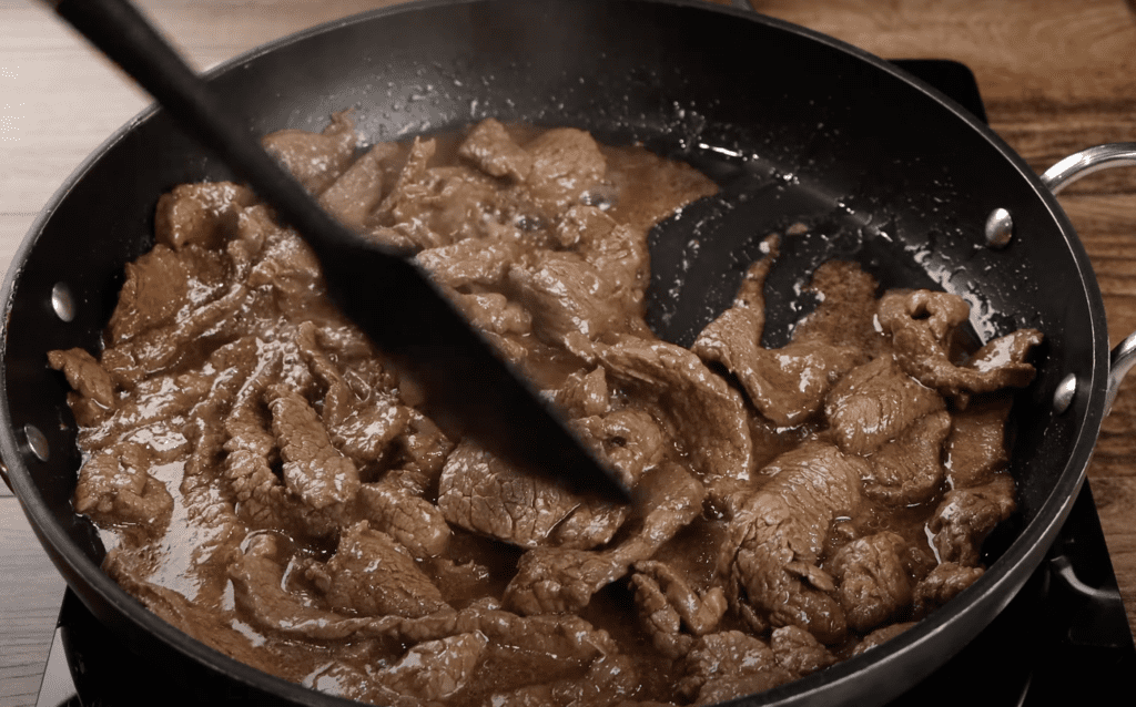 Cooking the steak